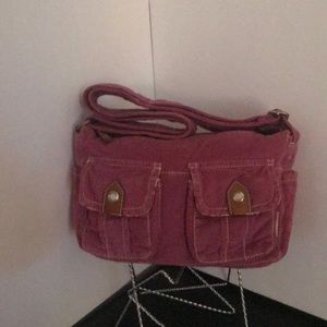 Fossil corduroy classic two pocket front handbag